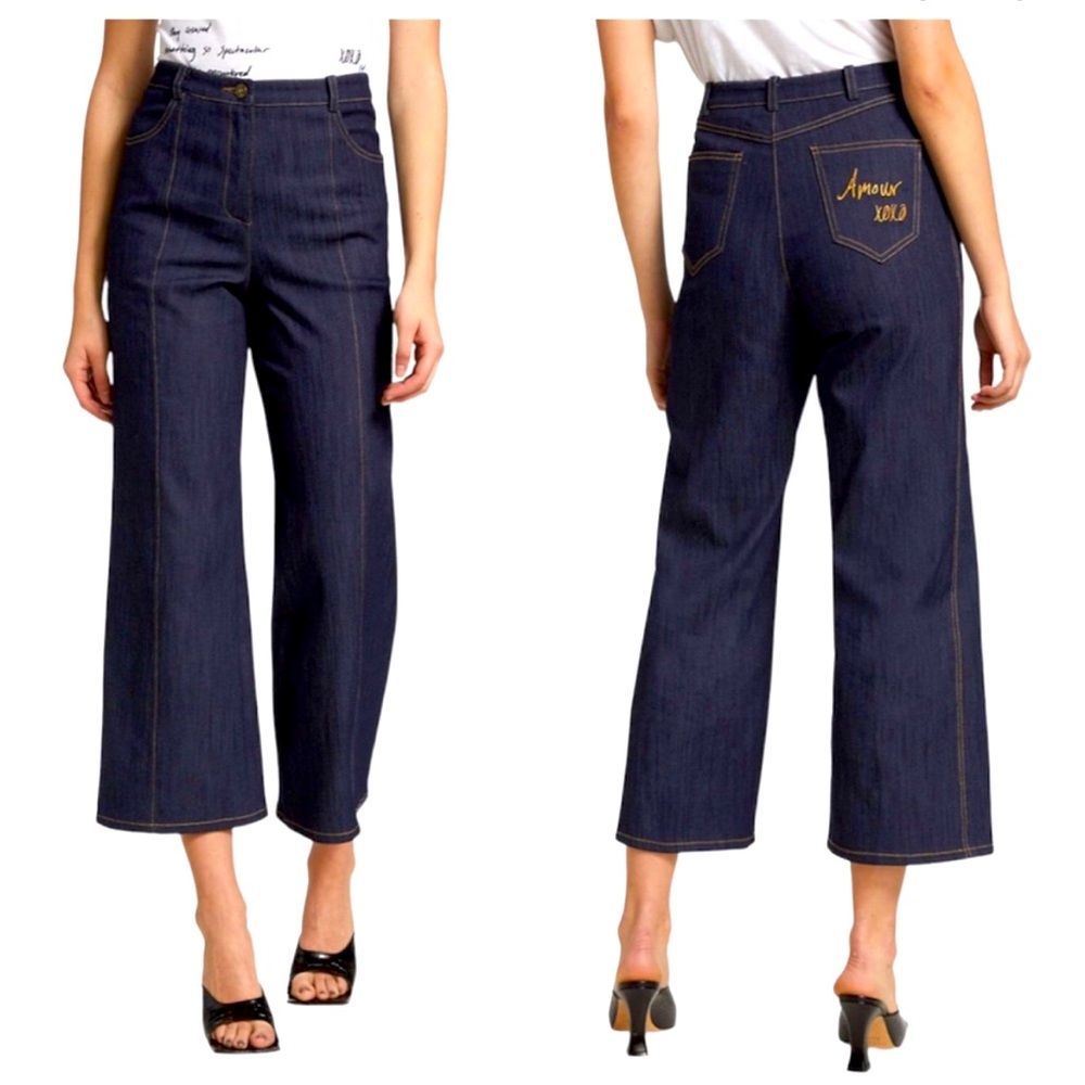 Cinq a Sept Betty High rise wide leg crop jeans